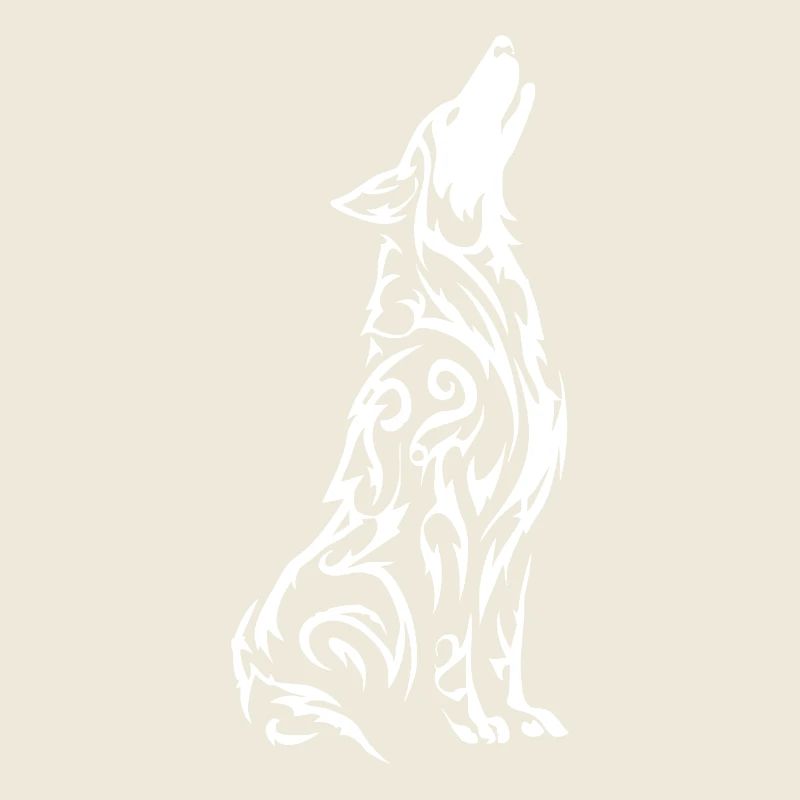 Wolf's Silhouette Tribal Pattern