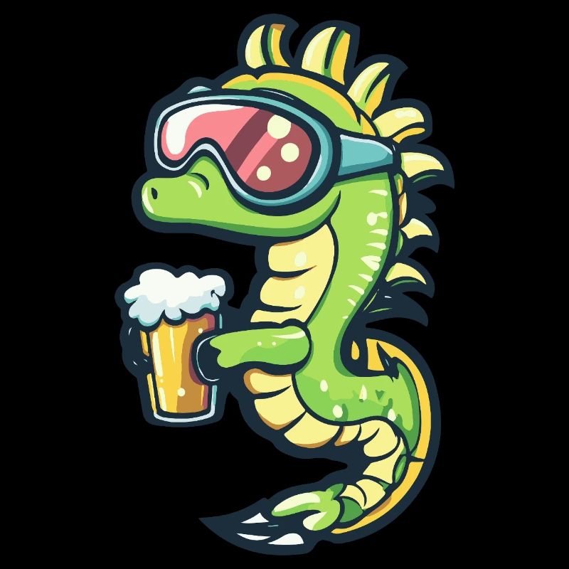 Hippocampe Après-Ski Bière Bande Dessinée