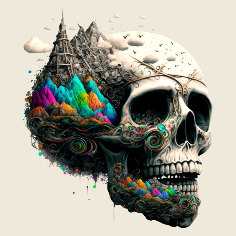 Farbenfroher Totenkopf