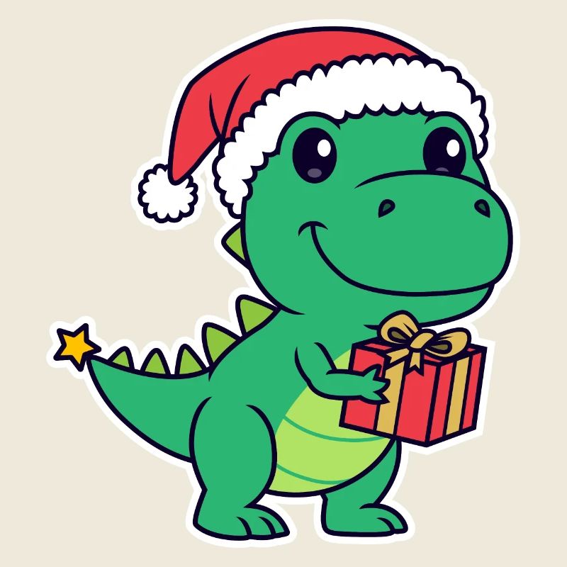 Mignon T-Rex dinosaure Cadeaux de Noël (h)