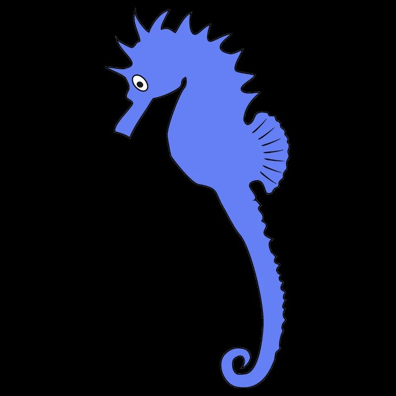 Verspieltes blaues Seepferdchen-Kunstdruck