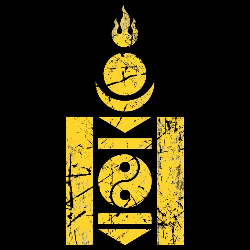 Wappen Mongolei Grunge-Effekt Wappen blason