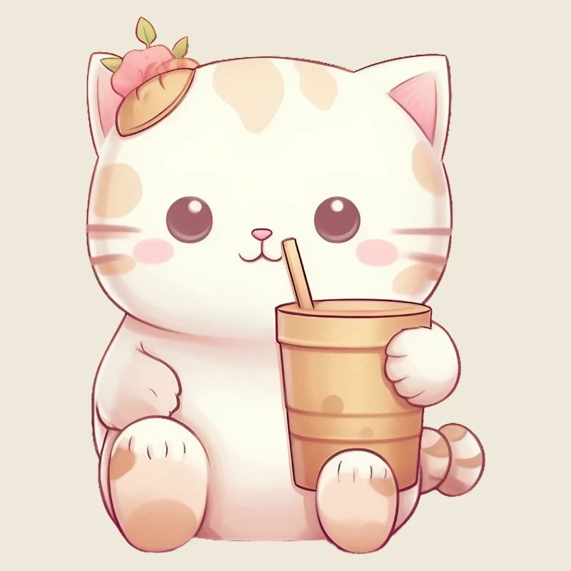 Katze im Bubble-Tea-Zauber