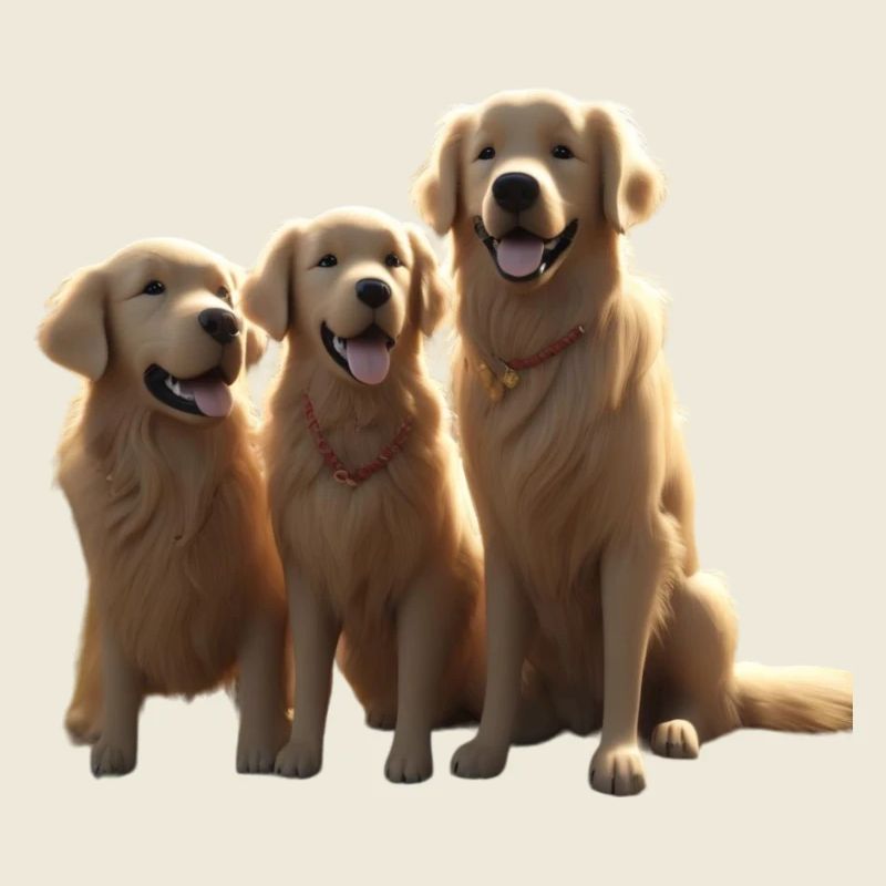 Trio des Trois Golden Retrievers