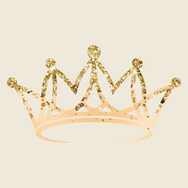 Krone, elegant, goldig, personalisierbar
