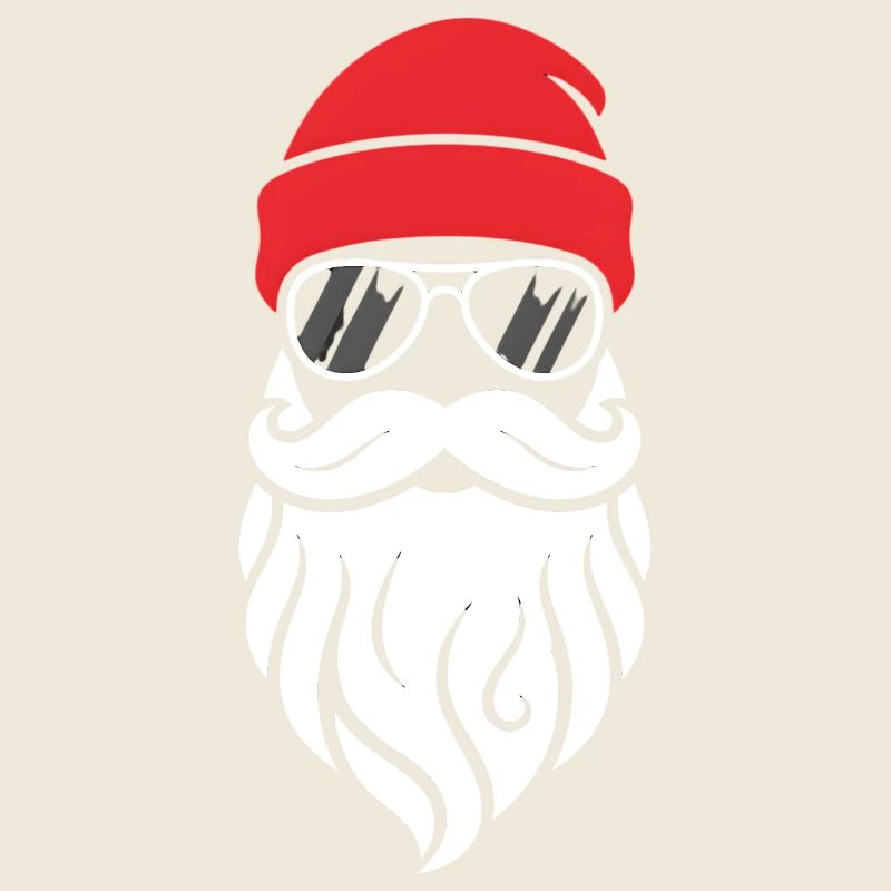 Cooler Santa Bart Design Weihnachtsmann Hipster