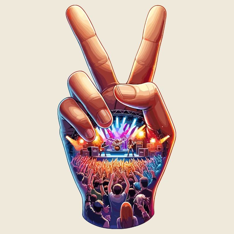 Peace Hand mit Konzertdarstellung