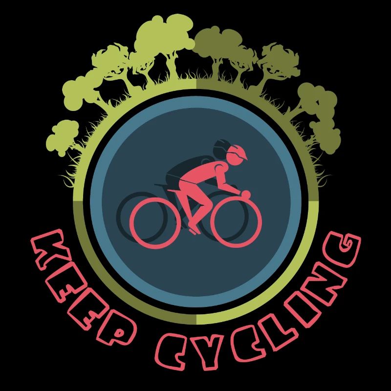 Icône du cyclisme Logo de l’icône de la nature de la forêt