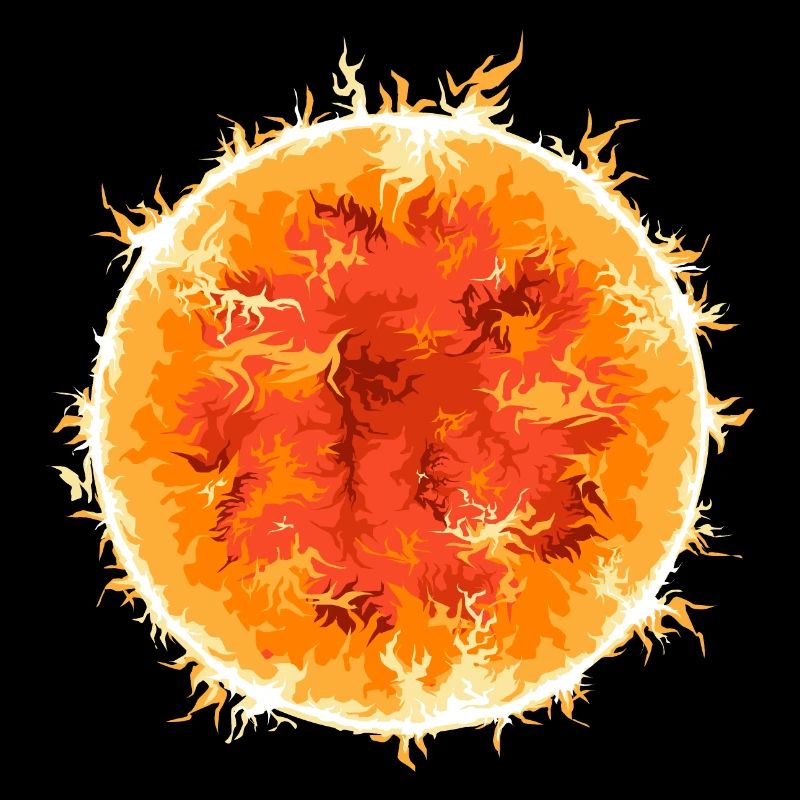 Boule De Feu, Soleil, Symbole, Été, Espace, Espace