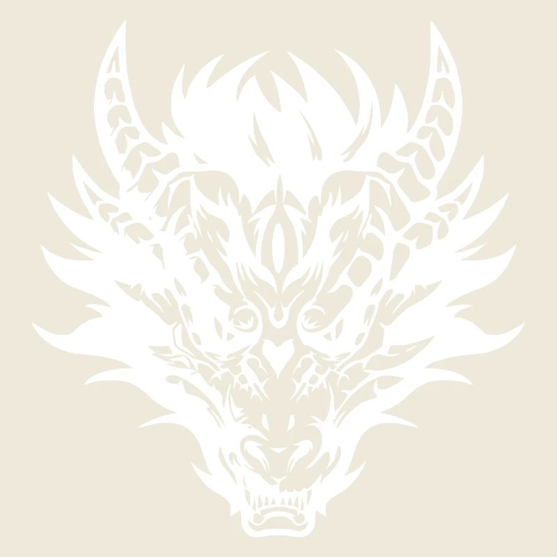 Kompliziertes Design der Stammesdrachenmaske