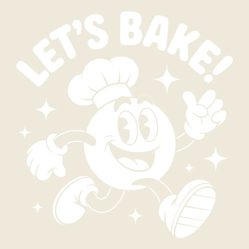 Baking with cheerful cartoon baker