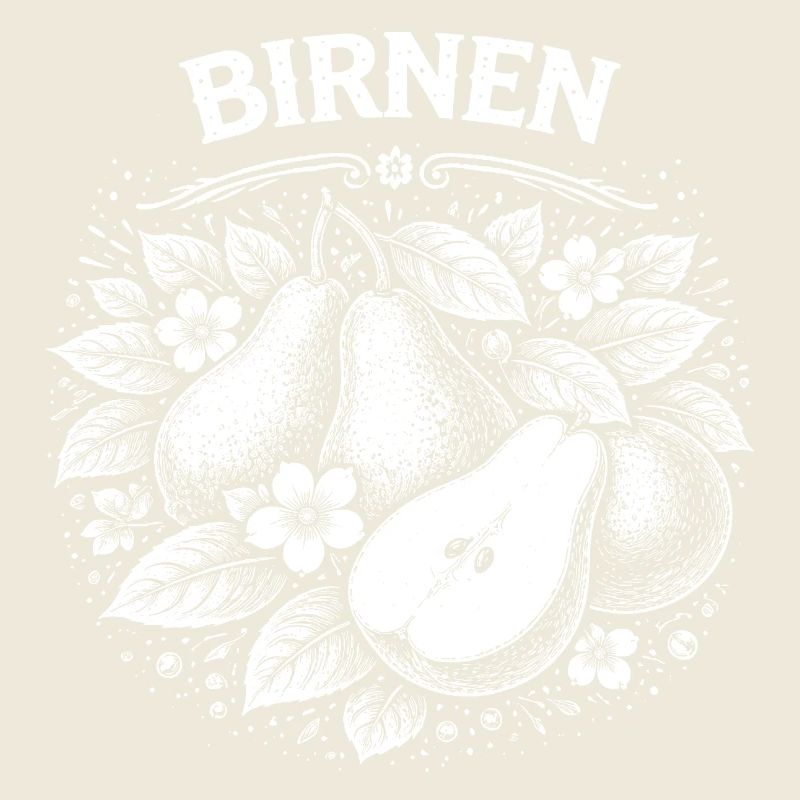 Pear Wreath Vintage Fruit Illustration