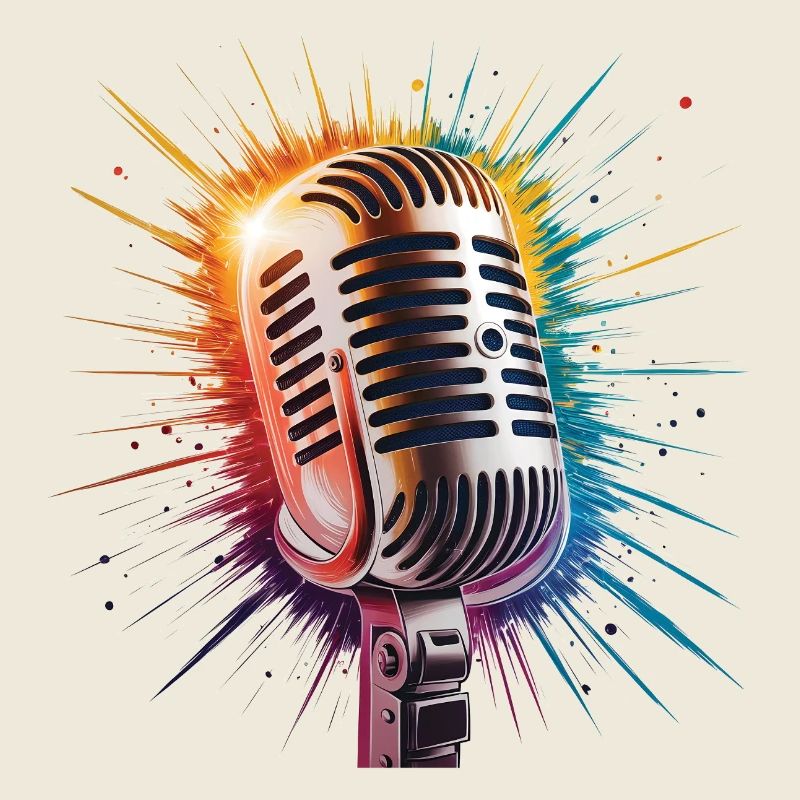 Estampe d’art sur microphone