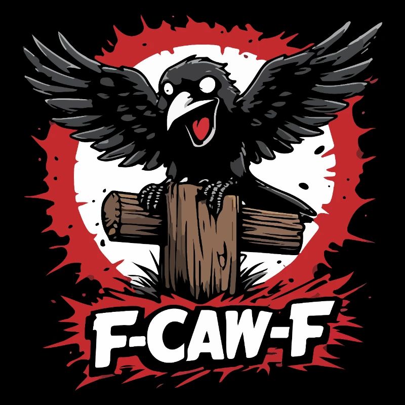 F-Caw-F Rabe auf Baumstamm
