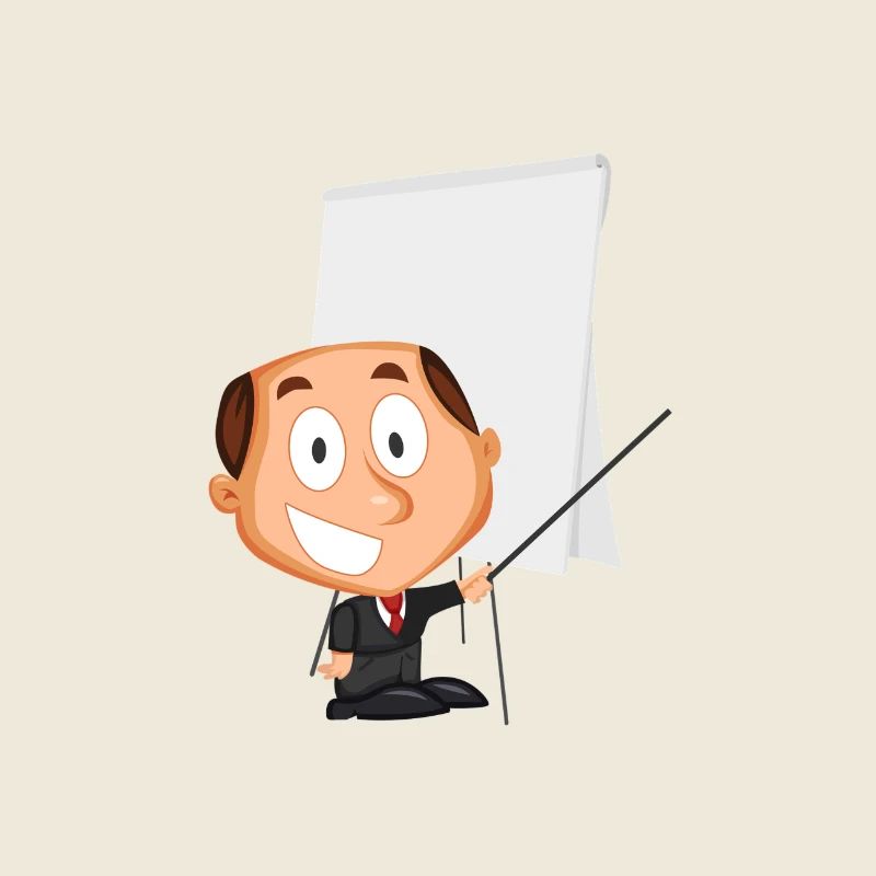 Lecturer uses flipchart, gift idea