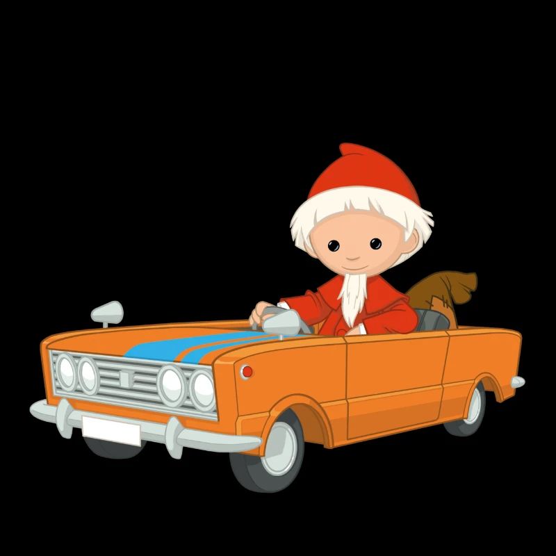 Sandmann fährt ein Auto