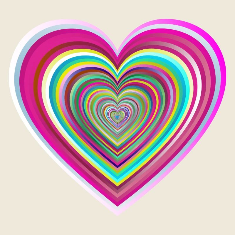 Coeur coloré avec effet 3D