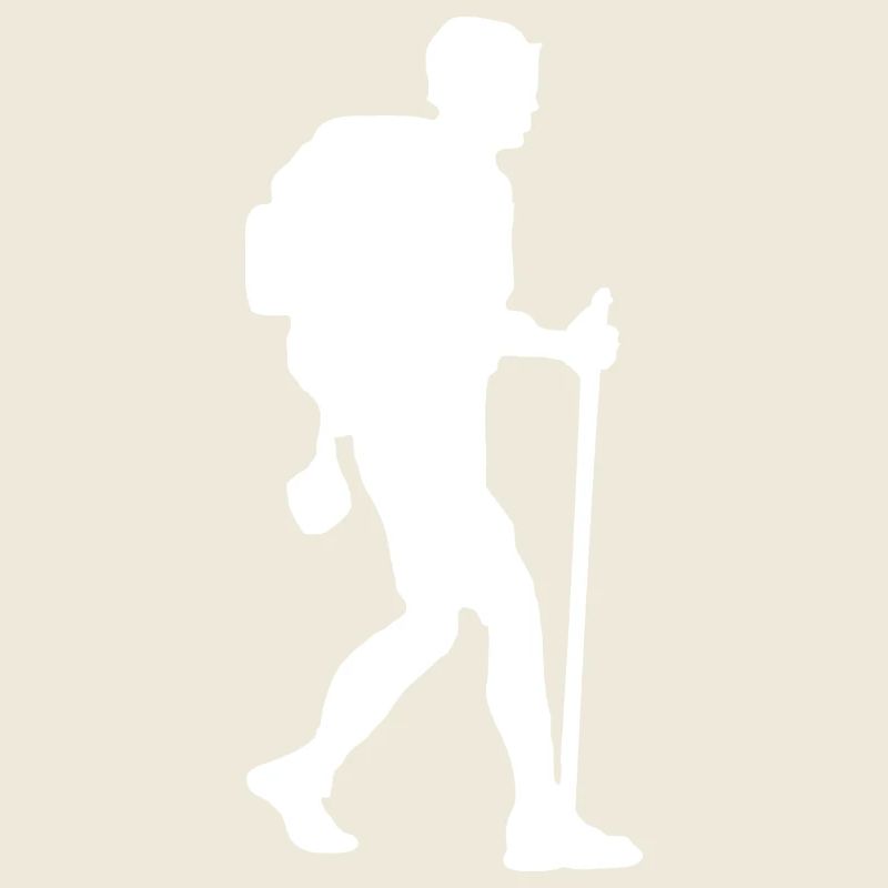 Wanderer Backpacker weiß