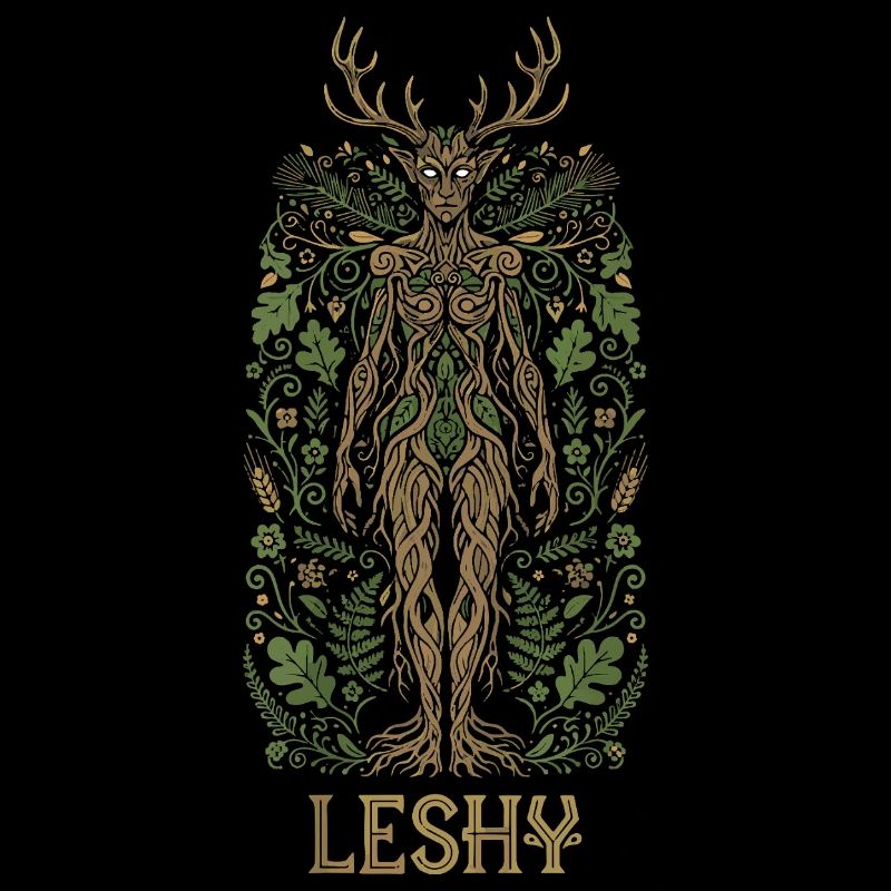 Leshy-Kunst des slavischen Waldes