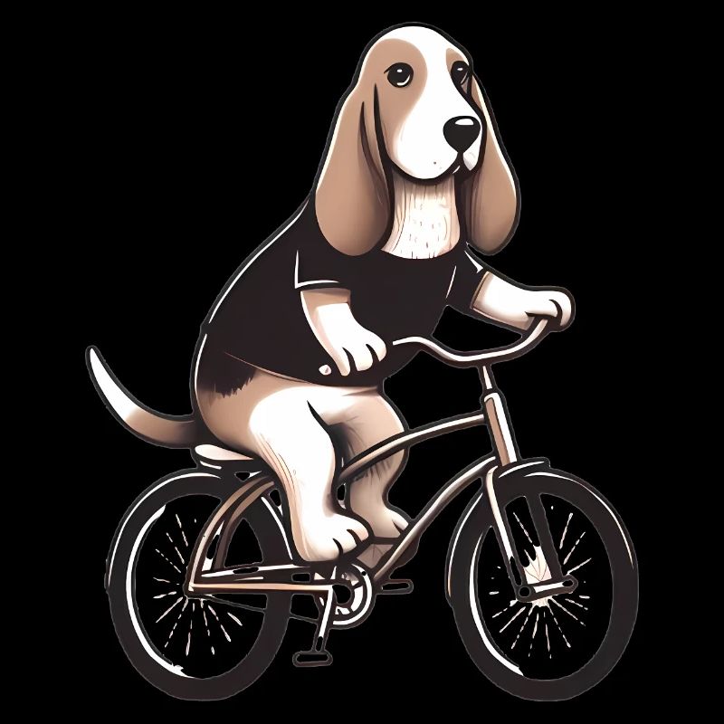 Basset Hound Faisant du vélo Graphique