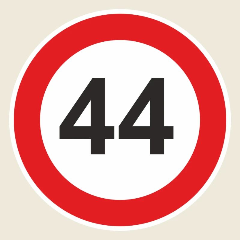 44 vierundvierzig Geburtstag Tempolimit