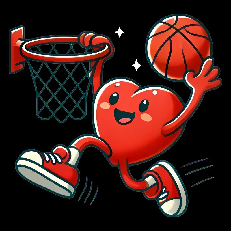 Herz-Charakter-Dunking-Basketball