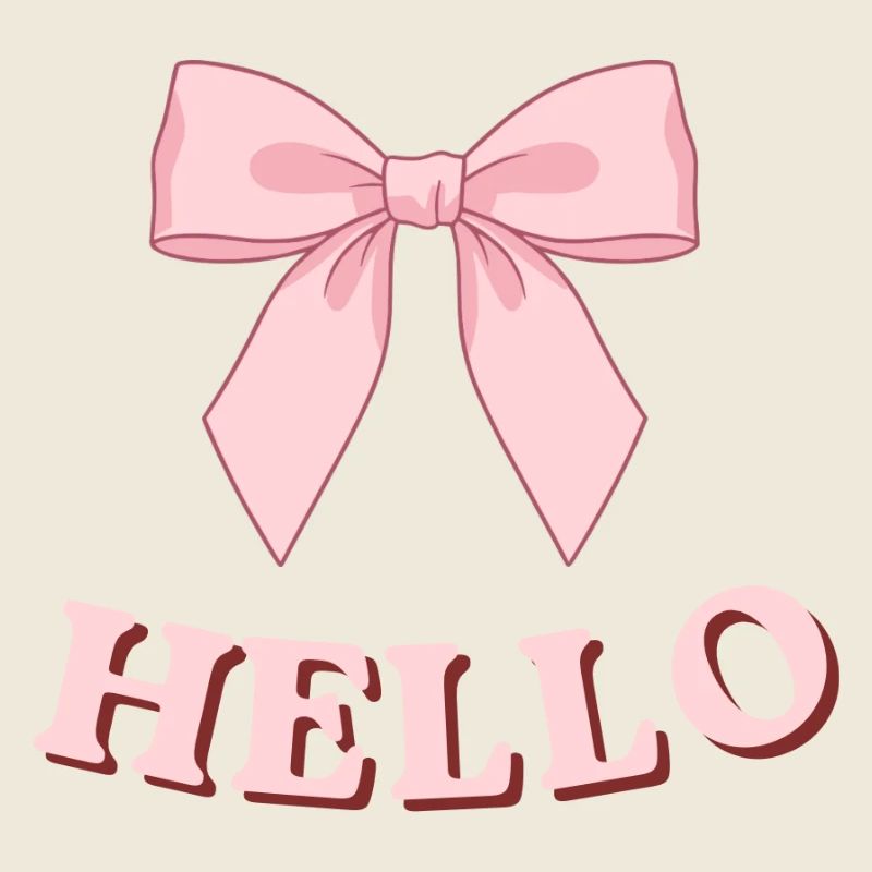 Bonjour rose avec ruban