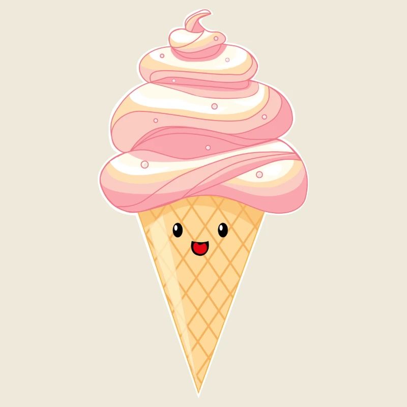 Kawaii - ice on croissant