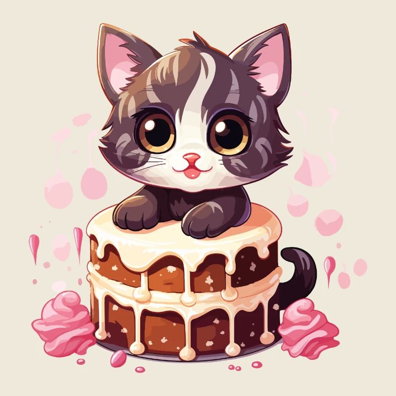 Gâteau De Chat Gâteau Dent Sucrée Cuisson Doux Drôle