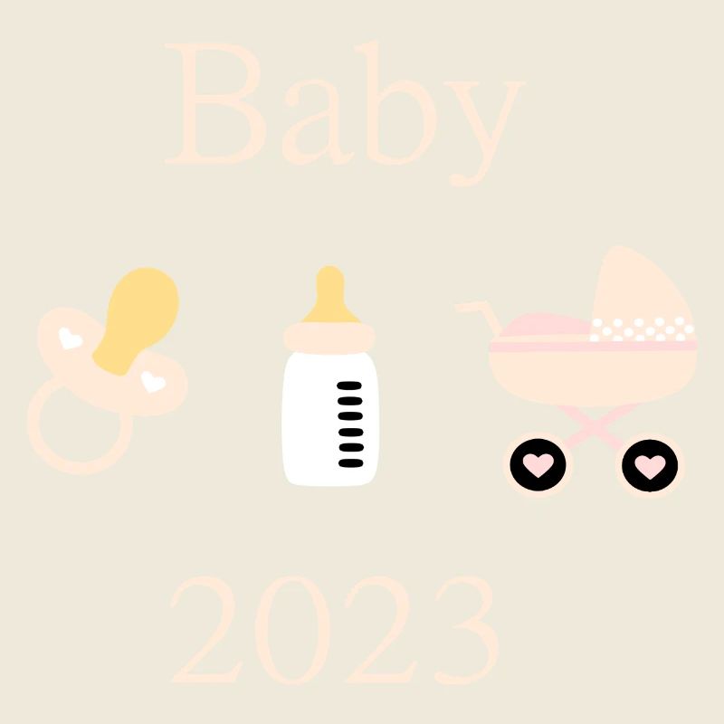 Baby 2023 Geburt Mädchen Vorlage personalisierbar