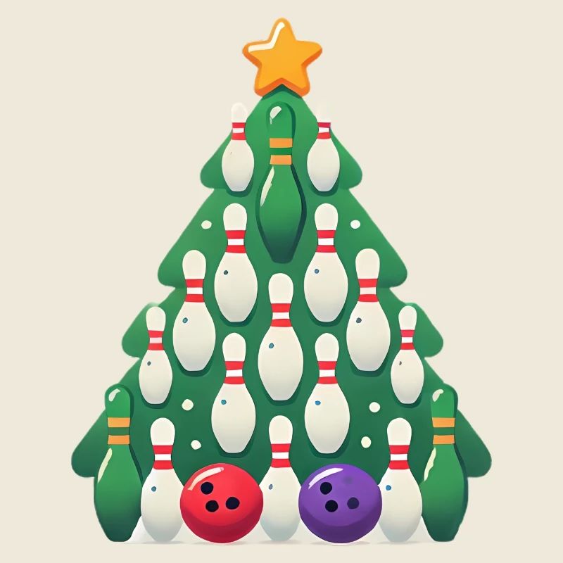 Bowling Weihnachtsbaum Urlaub Design