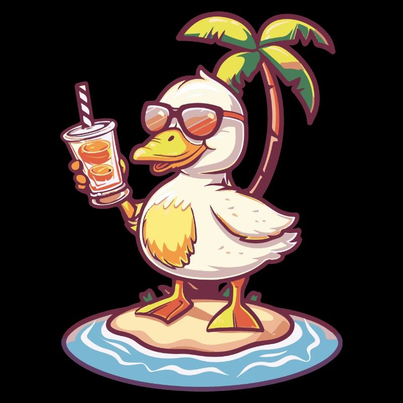 Gans Sommer Strand Comic