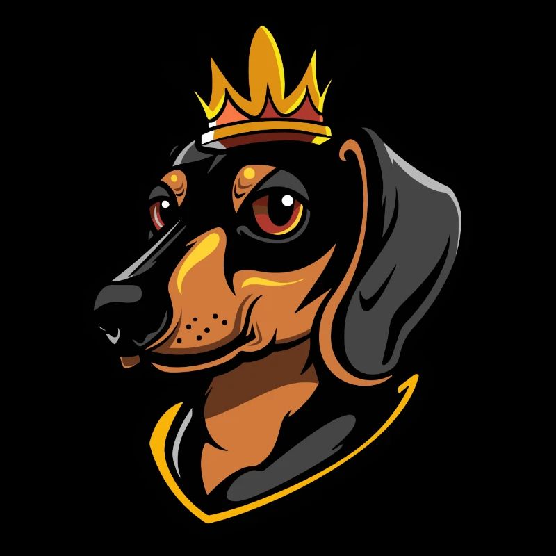 Dachshund Hund Kopf Dackel Krone