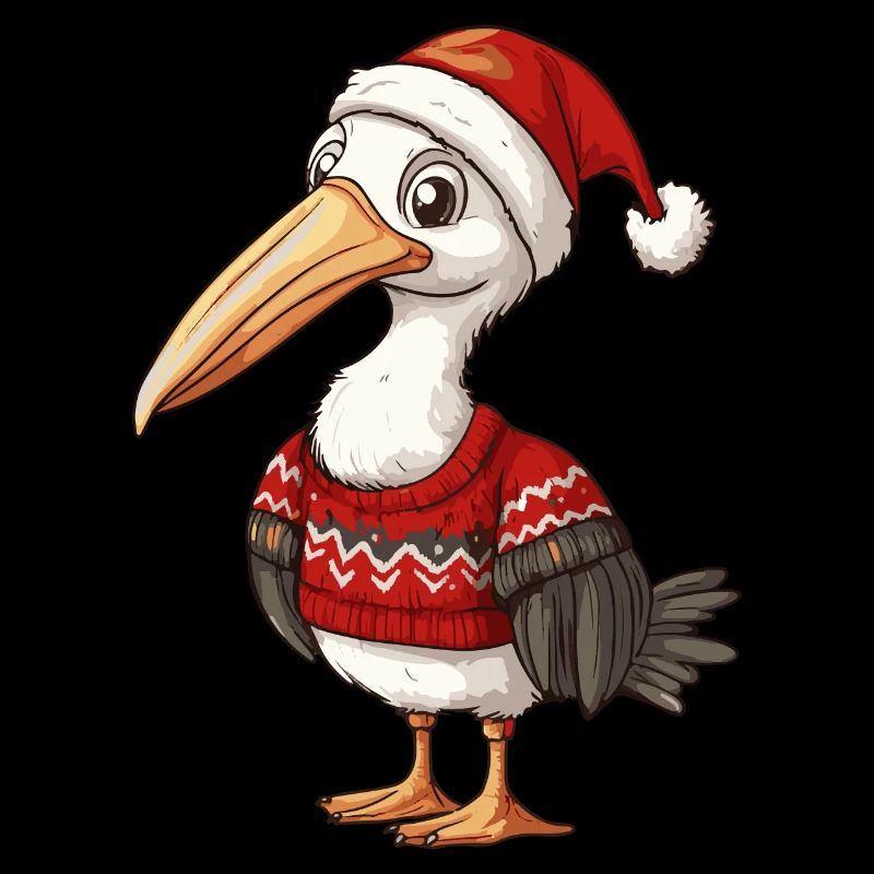 Pelikan Vogel Weihnachten Comic