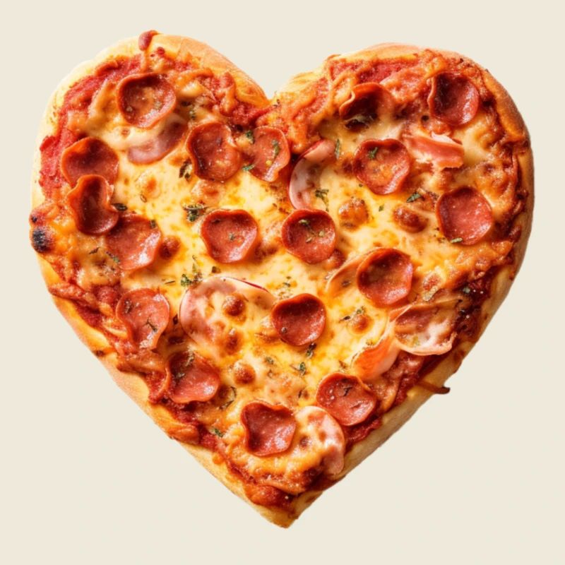 Herz-Pepperoni Pizza Muster