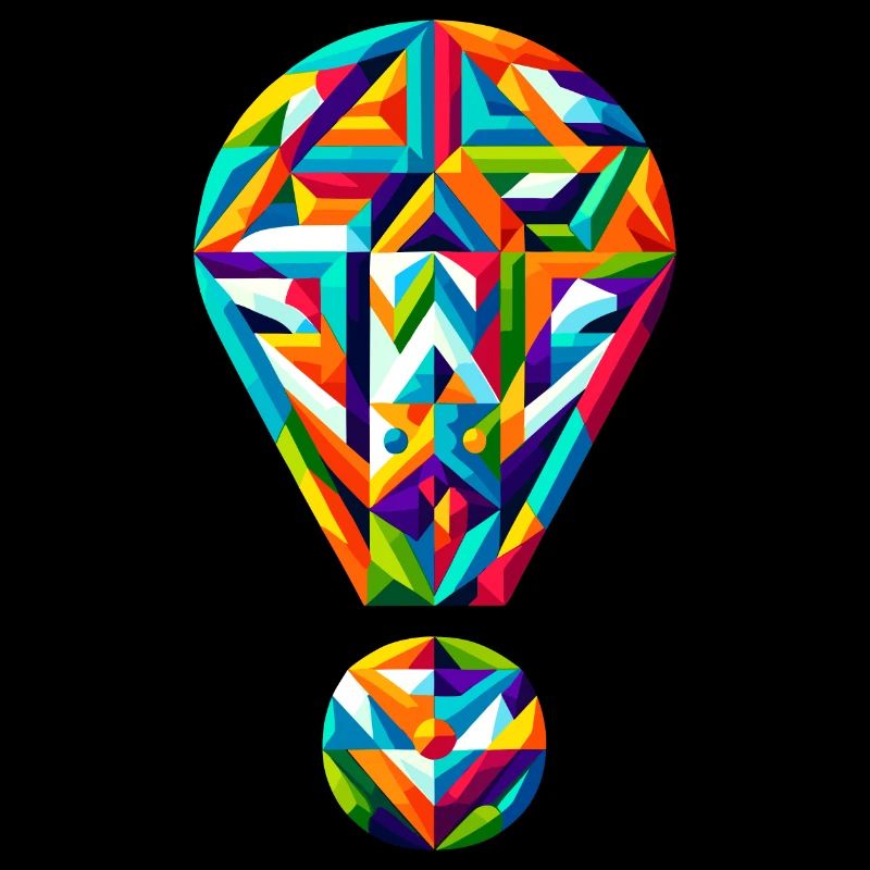Vivid Exclamation: Geometric Spectrum Design