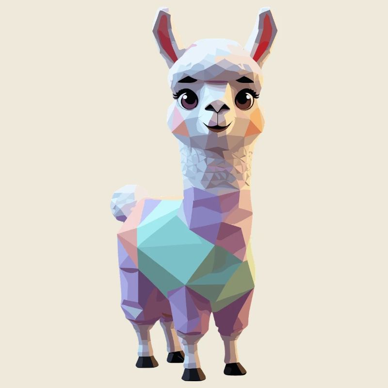 Cute polygon llama alpaca