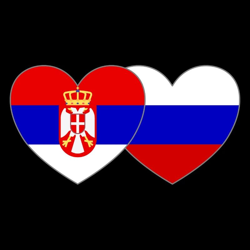 Serbie Russie Drapeau Cœur