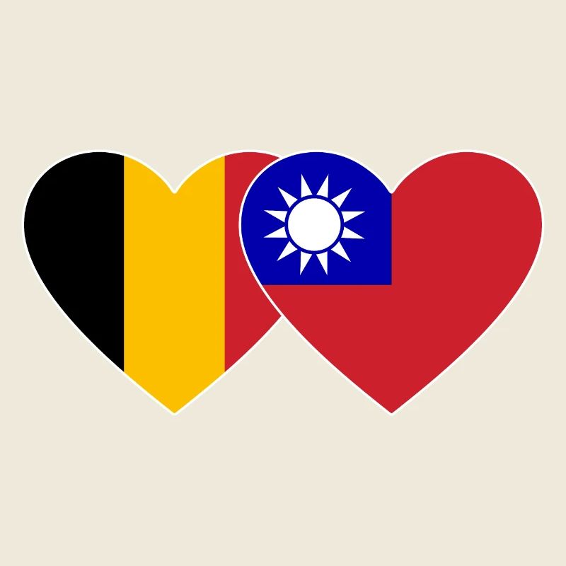 Belgium Taiwan Flag Heart