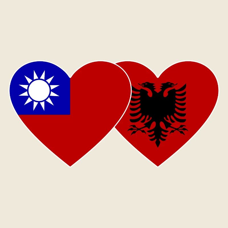 Taiwan Albanie Flag Heart