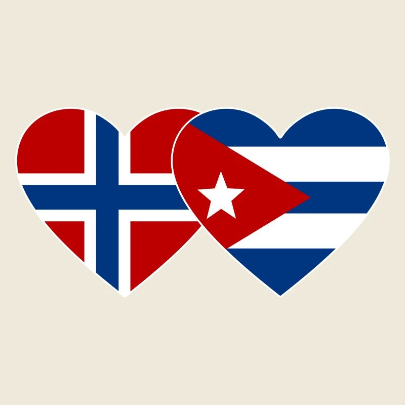 Norvège Drapeau de Cuba Cœur