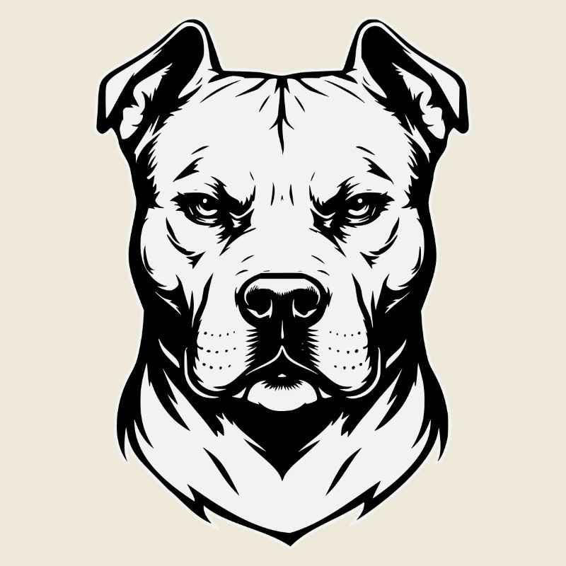 Pitbull Kopf Design schwarzweiss