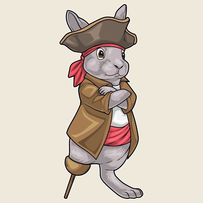 Rabbit Pirate Wooden Leg