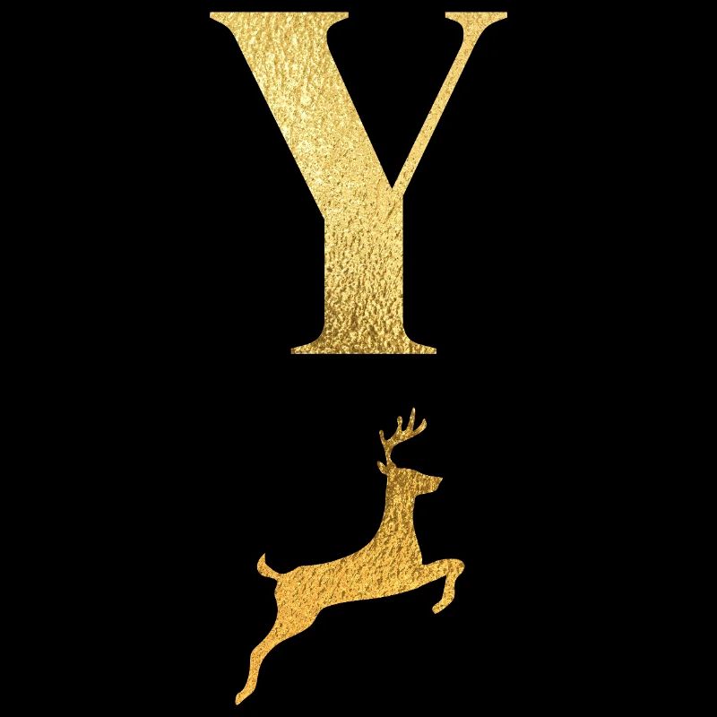 Buchstabe und goldener Hirsch - Geschenkidee