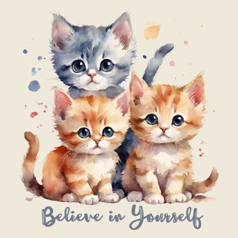 Croyez en vous avec trois chatons