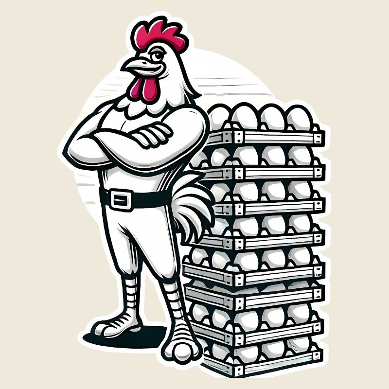 Lustiger lokaler Eierhändler Hühnerdesign