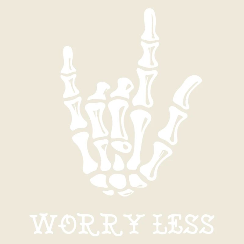 Skeleton forming a peace sign