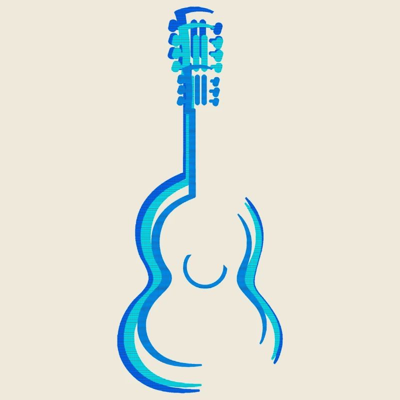 Blue Acoustic Classical Guitar Graphics