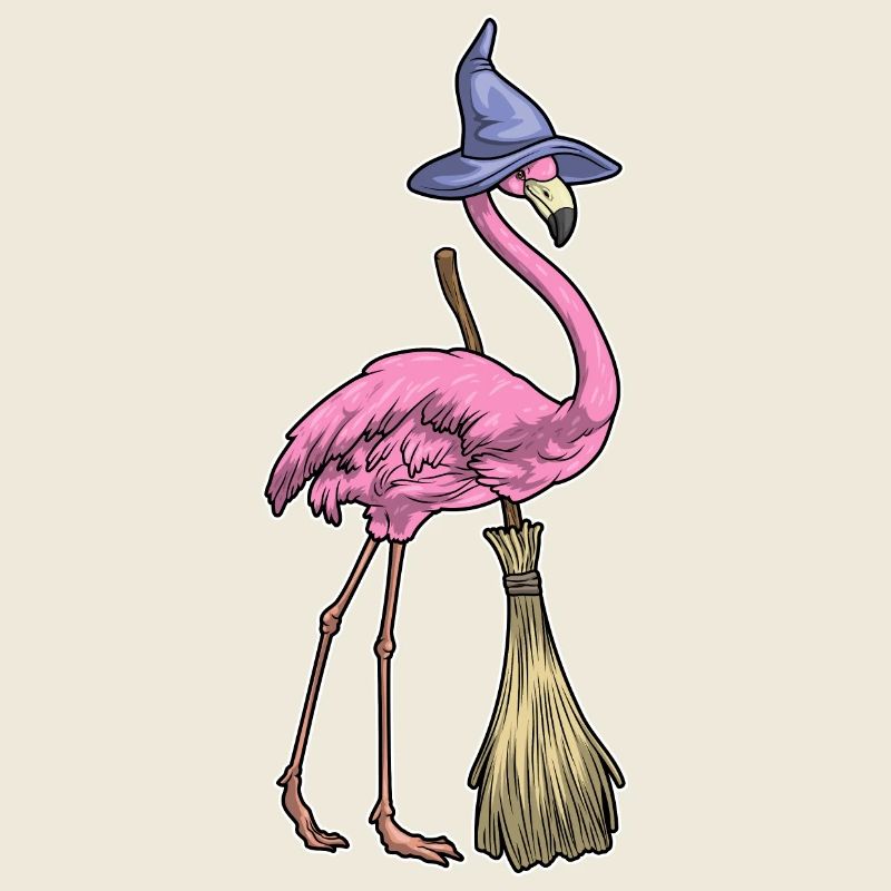 Flamingo Halloween Hexe