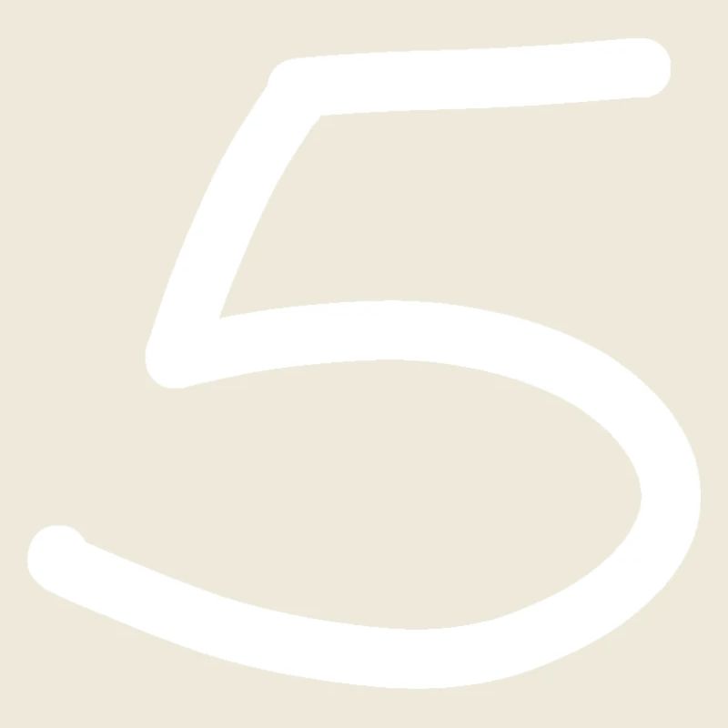 5 cinq chiffres anniversaire blanc